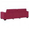 Zestaw Sof 3 pcs Czerwony Wiatr 221 x 80 x 80 cm Aksamit