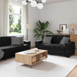 Zestaw Sof 3 pcs Czarny 221 x 80 x 80 cm Aksamit