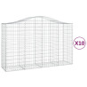 Kosze gabionowe, 10 szt, 200x50x120/140cm, galwanizowane żelazo