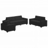 Zestaw Sof 3 pcs Czarny 221 x 80 x 80 cm Aksamit