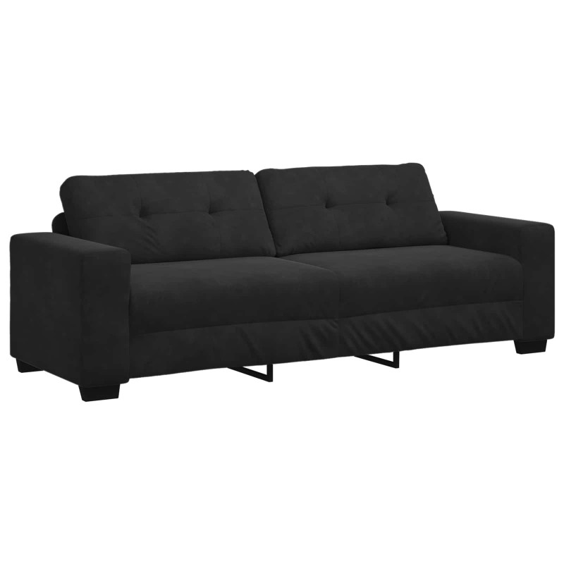 Zestaw Sof 3 pcs Czarny 221 x 80 x 80 cm Aksamit