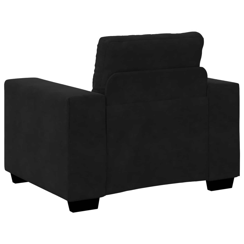 Zestaw Sof 3 pcs Czarny 221 x 80 x 80 cm Aksamit