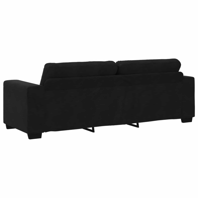 Zestaw Sof 3 pcs Czarny 221 x 80 x 80 cm Aksamit