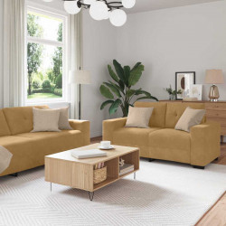 Zestaw Sof 3 pcs Brązowy 221 x 80 x 80 cm Aksamit