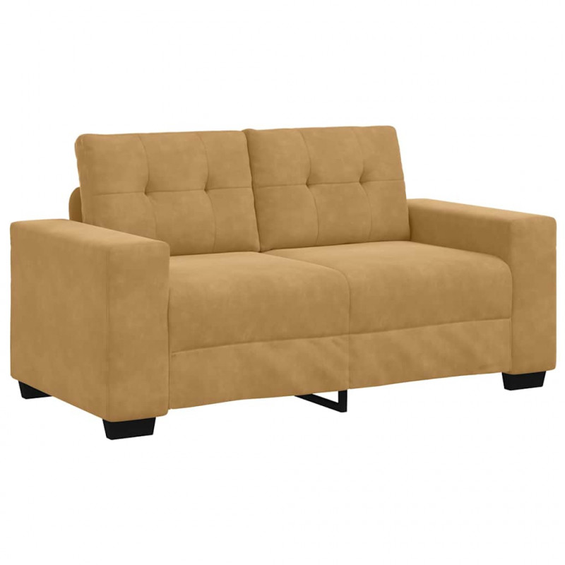 Zestaw Sof 3 pcs Brązowy 221 x 80 x 80 cm Aksamit