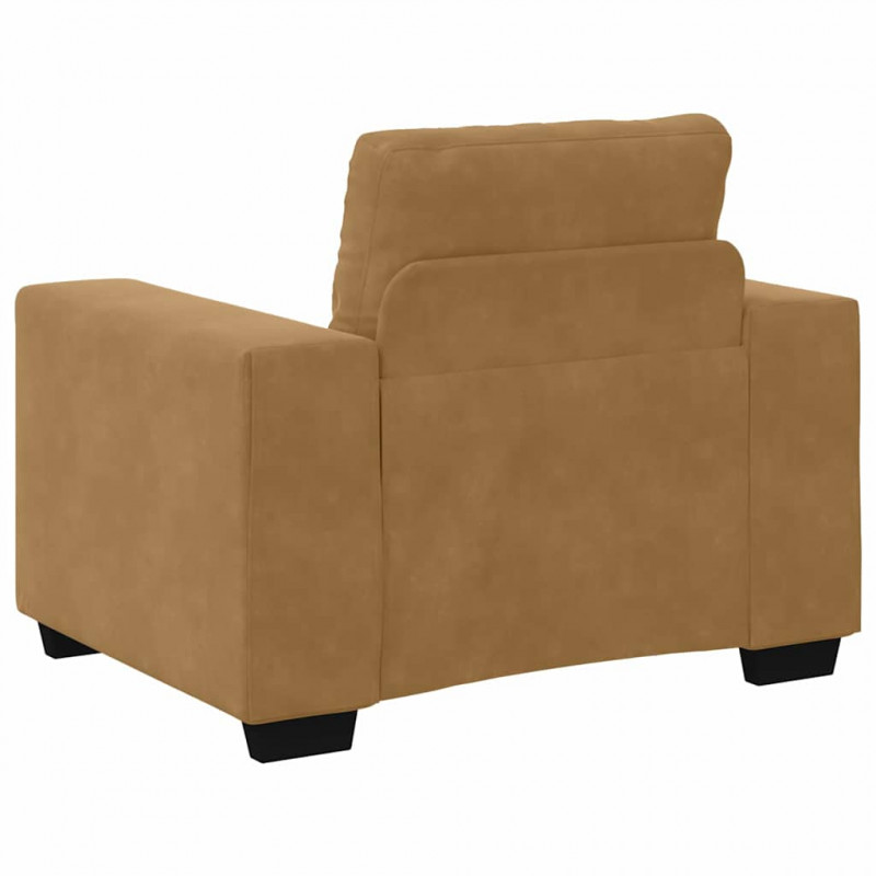 Zestaw Sof 3 pcs Brązowy 221 x 80 x 80 cm Aksamit