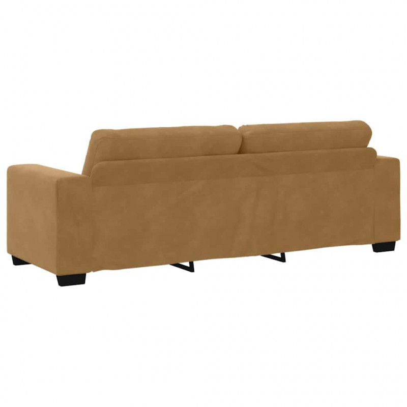 Zestaw Sof 3 pcs Brązowy 221 x 80 x 80 cm Aksamit