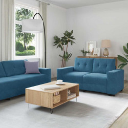 Zestaw Sof 3 pcs Niebieski 221 x 80 x 80 cm Aksamit