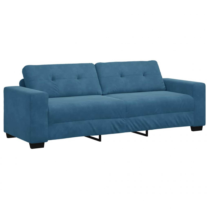 Zestaw Sof 3 pcs Niebieski 221 x 80 x 80 cm Aksamit