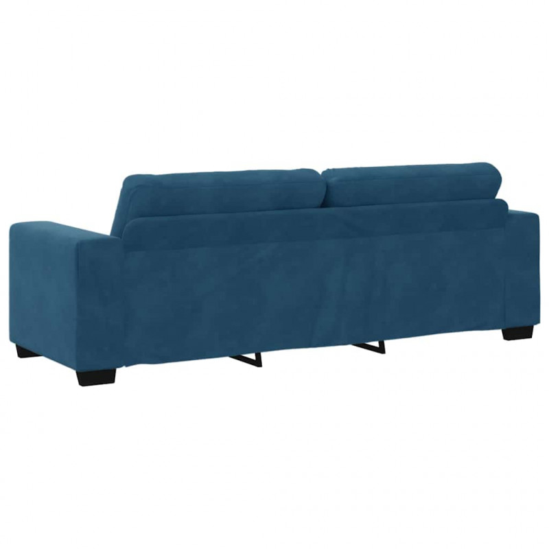 Zestaw Sof 3 pcs Niebieski 221 x 80 x 80 cm Aksamit