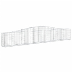 Kosze gabionowe, 4 szt, 400x30x60/80 cm, galwanizowane żelazo