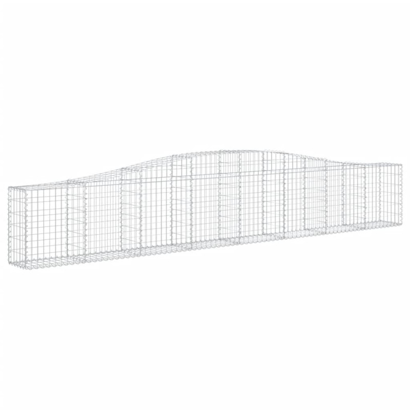 Kosze gabionowe, 4 szt, 400x30x60/80 cm, galwanizowane żelazo