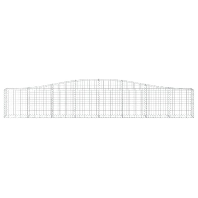 Kosze gabionowe, 4 szt, 400x30x60/80 cm, galwanizowane żelazo