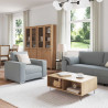 Sofa 3 pcs Jasnoszary 219 x 80 x 82 cm Tkanina lniana
