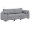 Sofa 3 pcs Jasnoszary 219 x 80 x 82 cm Tkanina lniana