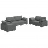 Sofa 3 pcs Ciemnoszary 219 x 80 x 82 cm Tkanina lniana