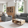 Sofa 3 pcs Ciemnoszary 219 x 80 x 82 cm Tkanina lniana
