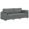 Sofa 3 pcs Ciemnoszary 219 x 80 x 82 cm Tkanina lniana