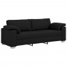 Sofa 3 pcs Czarny 219 x 80 x 82 cm Tkanina lniana