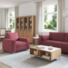 Sofa 3 pcs Czerwony Wiatr 219 x 80 x 82 cm Tkanina lniana