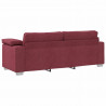 Sofa 3 pcs Czerwony Wiatr 219 x 80 x 82 cm Tkanina lniana