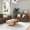 Sofa 3 pcs Brązowy 219 x 80 x 82 cm Tkanina lniana