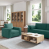 Sofa 3 pcs Ciemna zieleń 219 x 80 x 82 cm Tkanina lniana