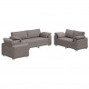 Sofa 3 pcs Ciemnoszary 219 x 80 x 82 cm Tkanina lniana