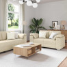 Sofa 3 pcs Kremowy 219 x 80 x 82 cm Tkanina lniana