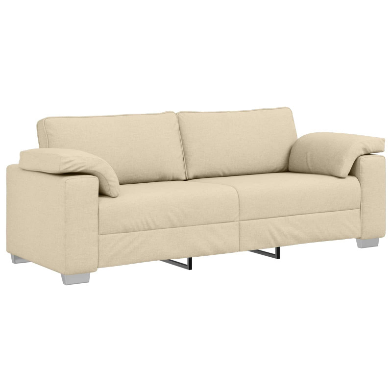 Sofa 3 pcs Kremowy 219 x 80 x 82 cm Tkanina lniana