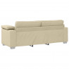 Sofa 3 pcs Kremowy 219 x 80 x 82 cm Tkanina lniana