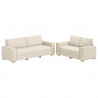 Sofa 2 pcs Beżowy 220 x 80 x 84 cm Tkanina lniana