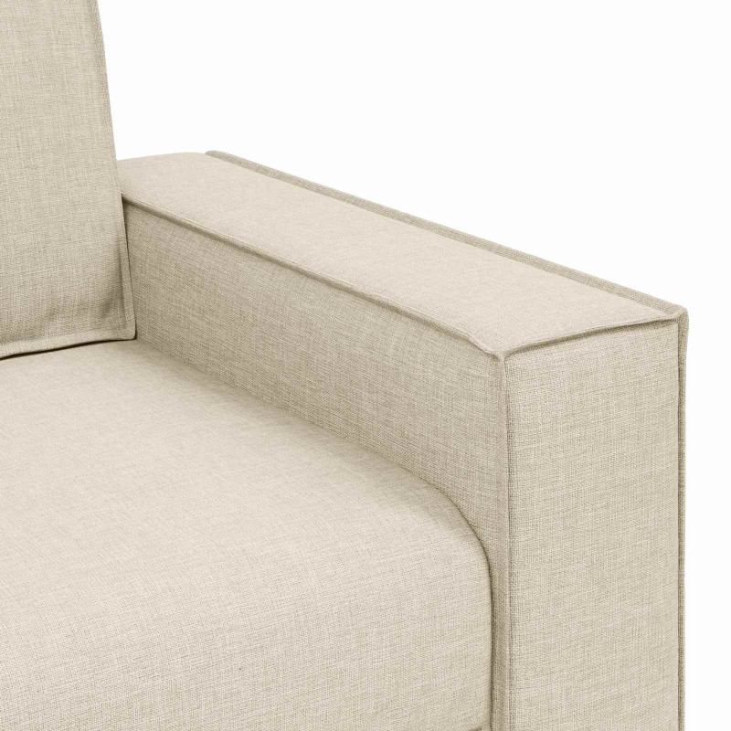Sofa 2 pcs Beżowy 220 x 80 x 84 cm Tkanina lniana