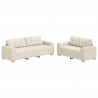 Sofa 2 pcs Beżowy 221 x 80 x 80 cm Tkanina lniana