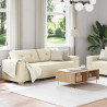 Sofa 2 pcs Beżowy 221 x 80 x 80 cm Tkanina lniana