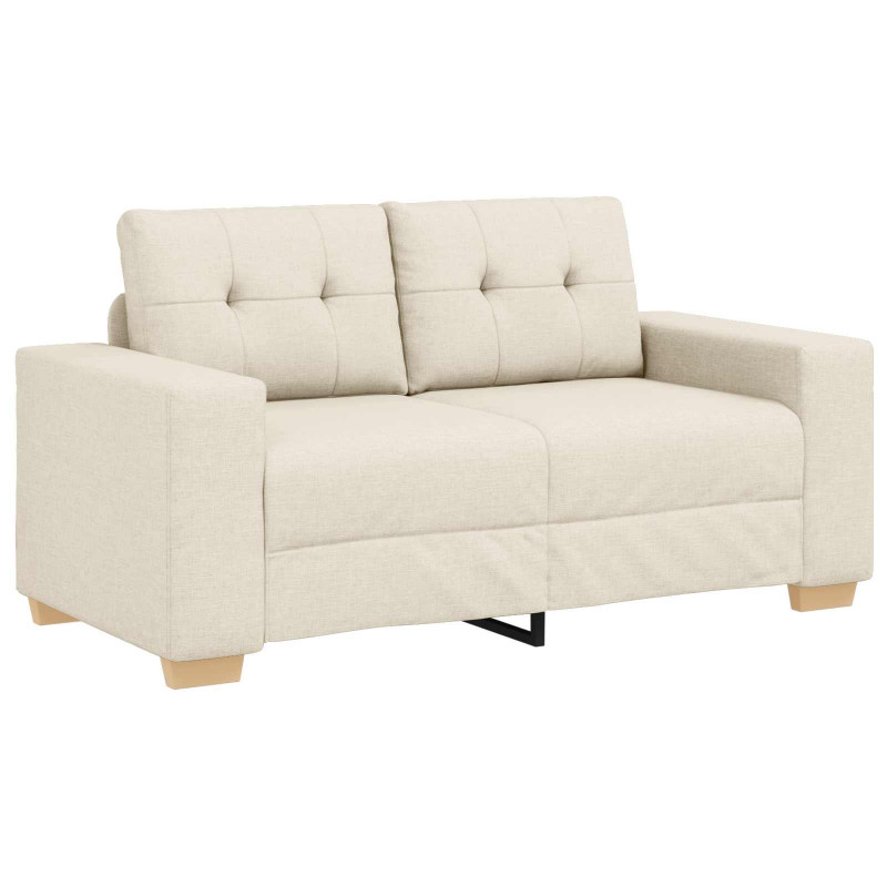 Sofa 2 pcs Beżowy 221 x 80 x 80 cm Tkanina lniana