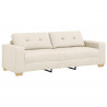 Sofa 2 pcs Beżowy 221 x 80 x 80 cm Tkanina lniana