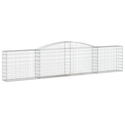 Kosze gabionowe, 6 szt, 400x30x80/100 cm, galwanizowane żelazo