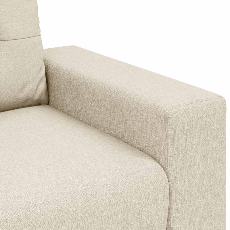 Sofa 2 pcs Beżowy 221 x 80 x 80 cm Tkanina lniana