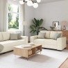 Sofa 2 pcs Beżowy 221 x 80 x 82 cm Tkanina lniana