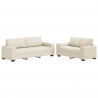 Sofa 2 pcs Beżowy 221 x 80 x 82 cm Tkanina lniana