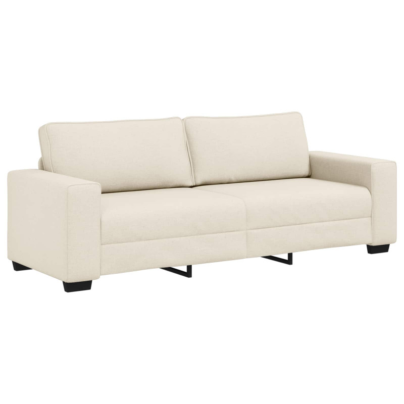 Sofa 2 pcs Beżowy 221 x 80 x 82 cm Tkanina lniana