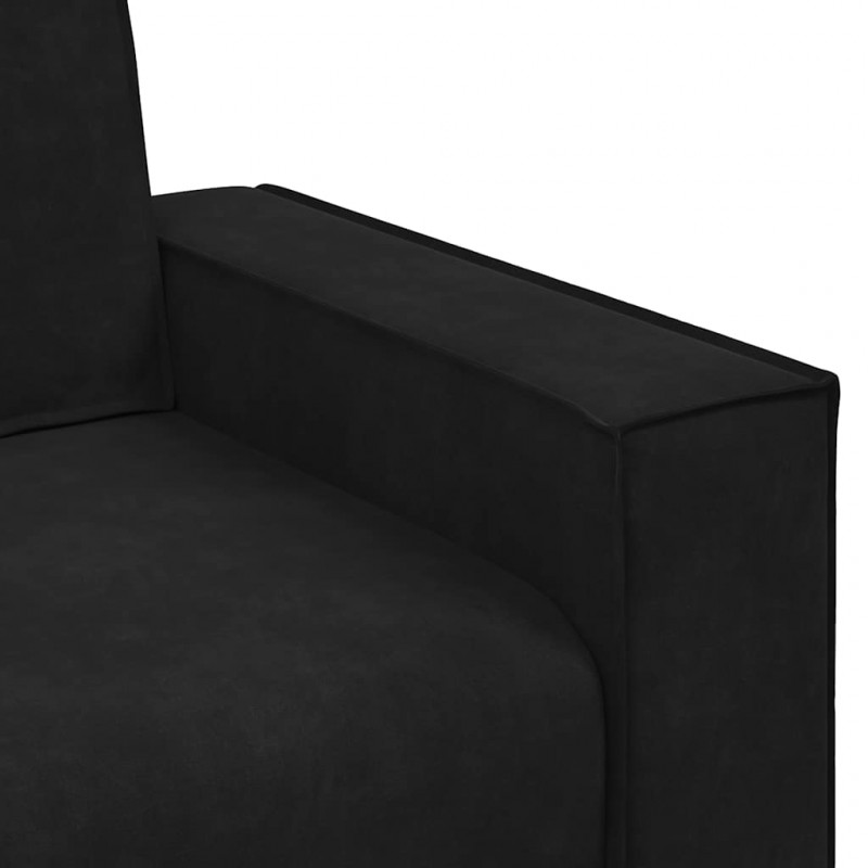 2-częściowy komplet wypoczynkowy, obity aksamitem, czarna
