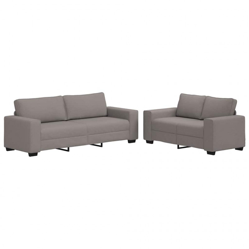 2-częściowy komplet wypoczynkowy z poduszkami, taupe, tkanina