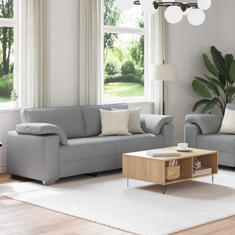 Sofa 2 pcs Jasnoszary 219 x 80 x 82 cm tkanina