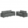 Sofa 2 pcs Ciemnoszary 219 x 80 x 82 cm tkanina