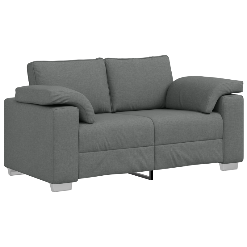 Sofa 2 pcs Ciemnoszary 219 x 80 x 82 cm tkanina