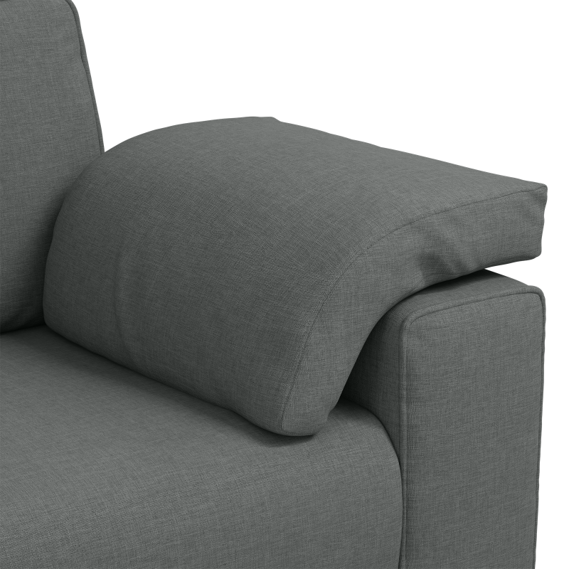 Sofa 2 pcs Ciemnoszary 219 x 80 x 82 cm tkanina