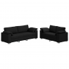Sofa 2 pcs Czarny 219 x 80 x 82 cm tkanina