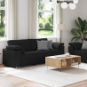Sofa 2 pcs Czarny 219 x 80 x 82 cm tkanina